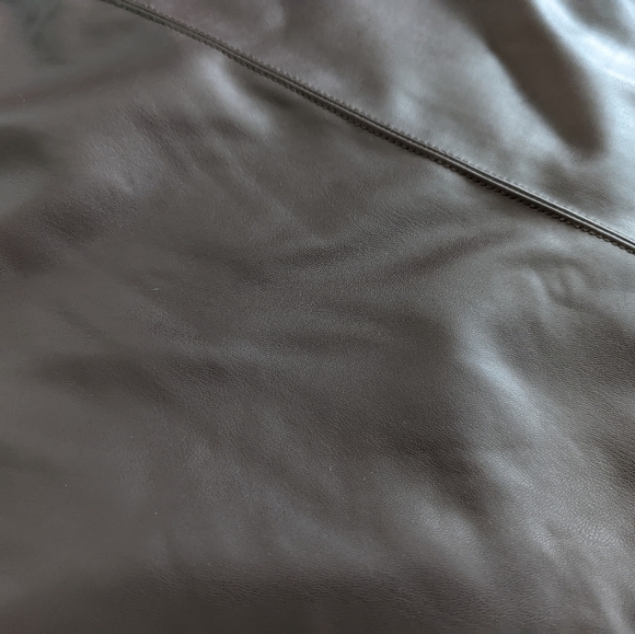 Sleeveless Brown Pleather Mini Dress - Picture 8 of 9